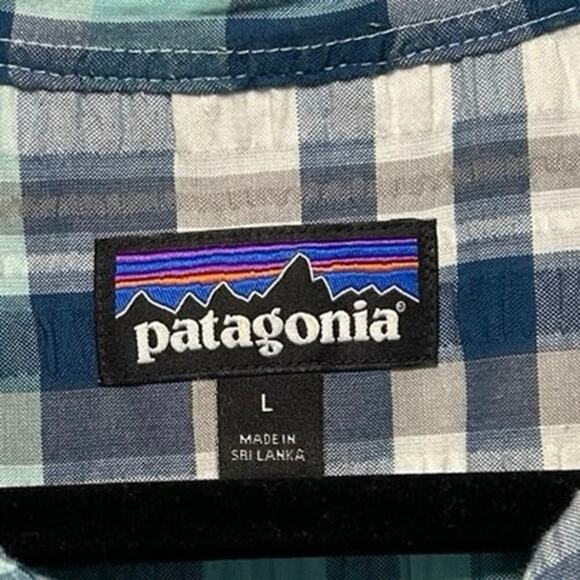 Patagonia Men’s Puckerware Short Sleeve Button Down Big Sur Blue Size Large - Picture 6 of 6
